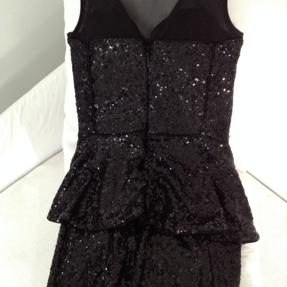 Sequin Dress, Peplum Cut, Mesh Neckline- WORN ONCE - Picture 2 of 8